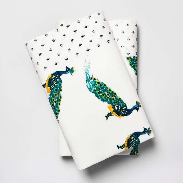 Print Percale Cotton Pillowcases (King)Peacock Teal - Opalhouse™