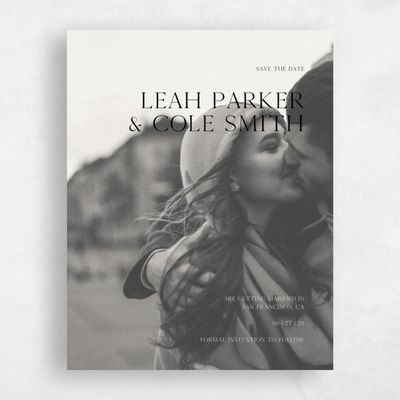 Black Fall Wedding Save the Date - Lummin Photo