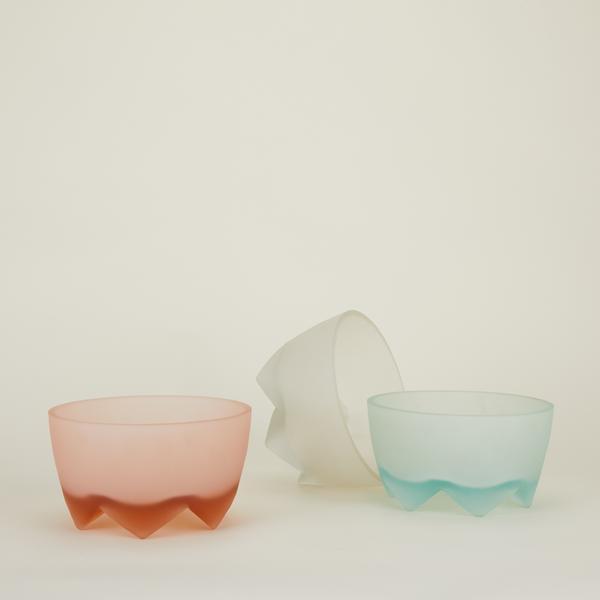 FROSTED FOOTED BOWL - LARGE