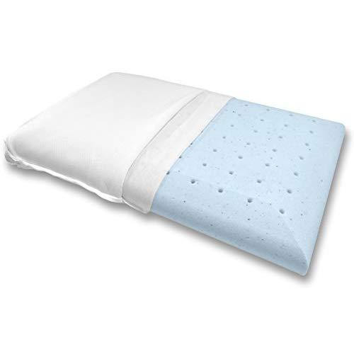 Bluewave Bedding Super Slim Gel Memory Foam Pillow for Stomach and Back Sleepers - Thin and Flat Therapeutic Design for Spinal Alignment, Better Breathing and Enhanced Sleeping (Standard Size)
