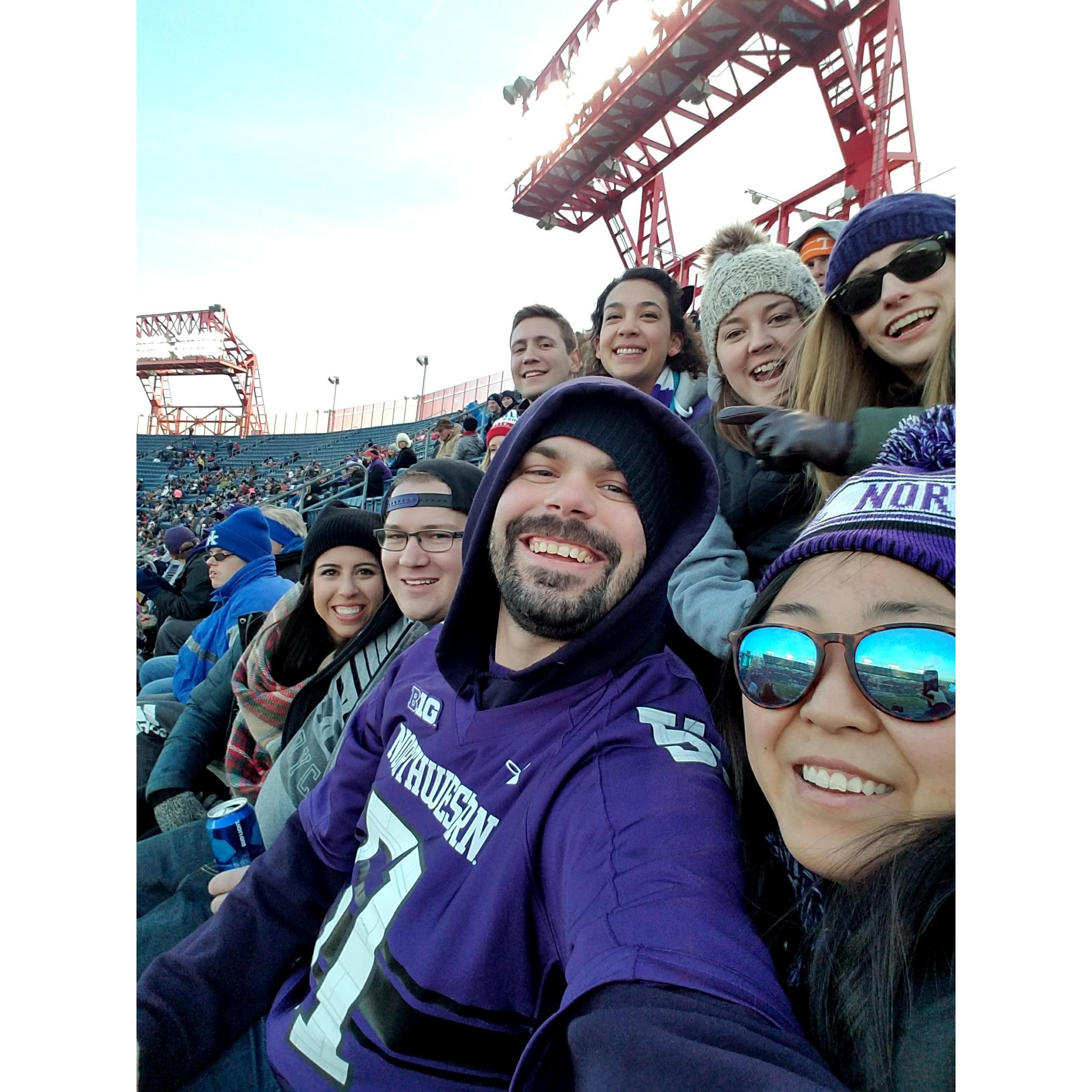At the Music City Bowl in 2017 with friends from Northwestern. Cat's lost, but the reunion was incredible!