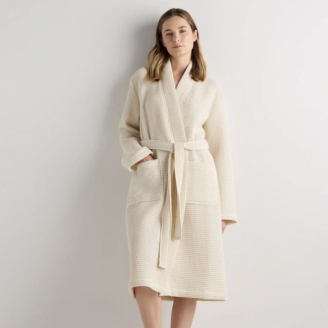 Organic Turkish Waffle Robe - Birch, M