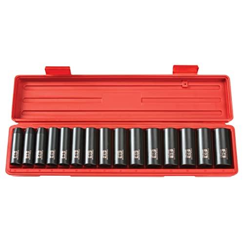 TEKTON 1/2 Inch Drive Deep 6-Point Impact Socket Set, 15-Piece (10-24 mm) | 4883