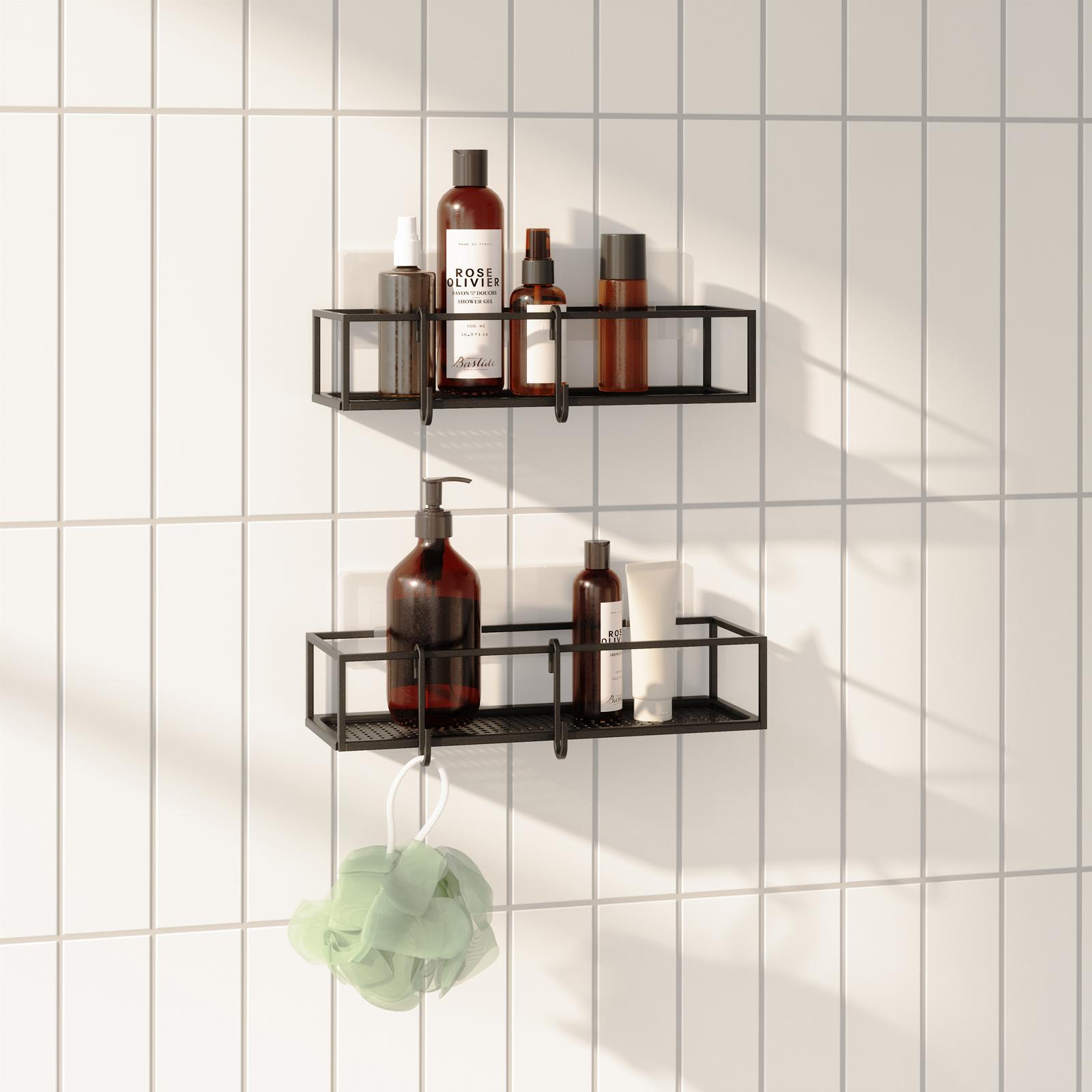 Umbra Flex Gel-Lock Suction Cup Single Shelf Shower Corner Bin