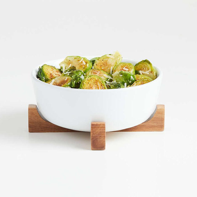 Oven-to-Table Small Serve Bowl with Wood Stand