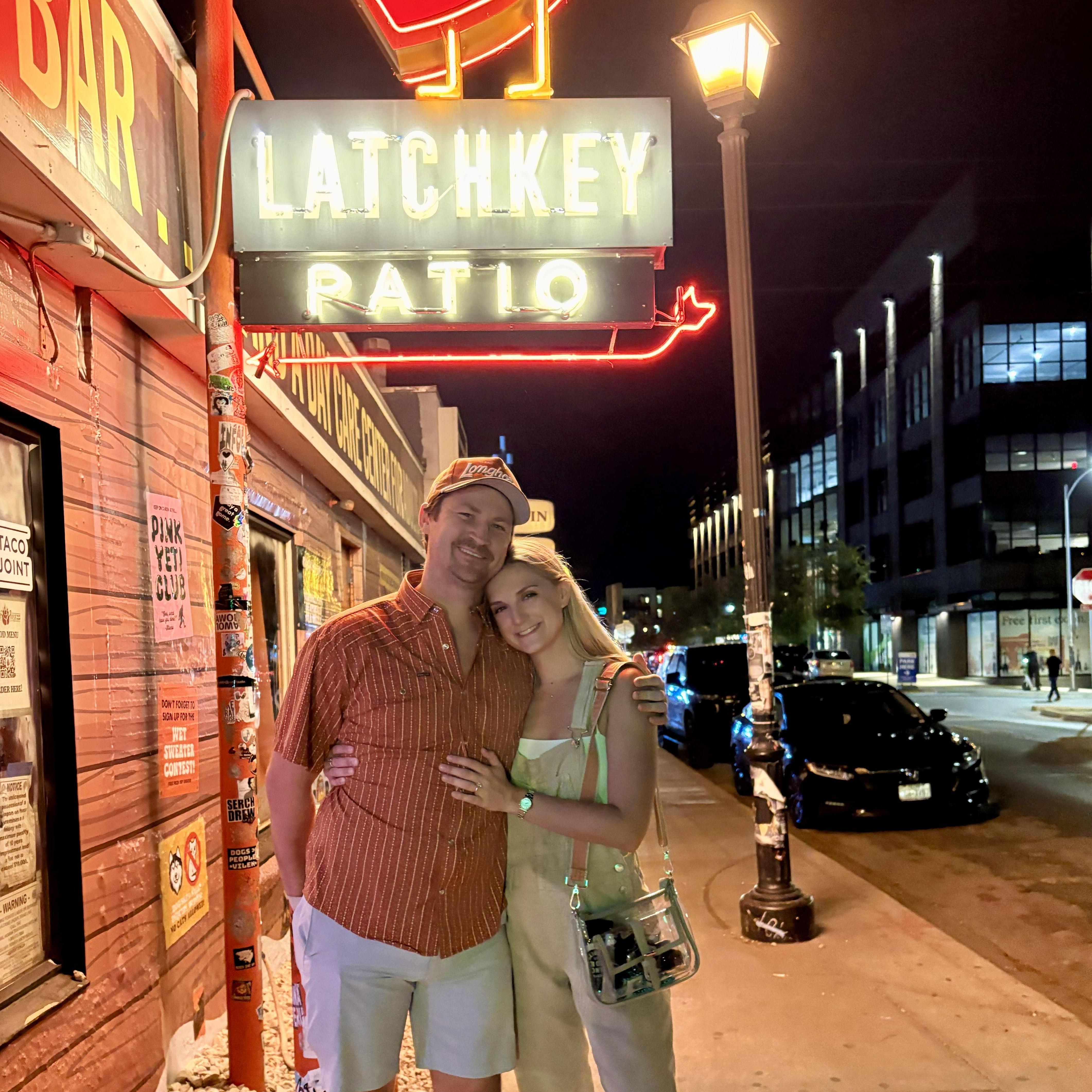 Visiting the bar where we first met - Latchkey in East Austin