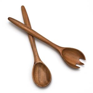 Lipper International 1188 Acacia Oblong Salad Servers, 12&quot; Long, One Pair