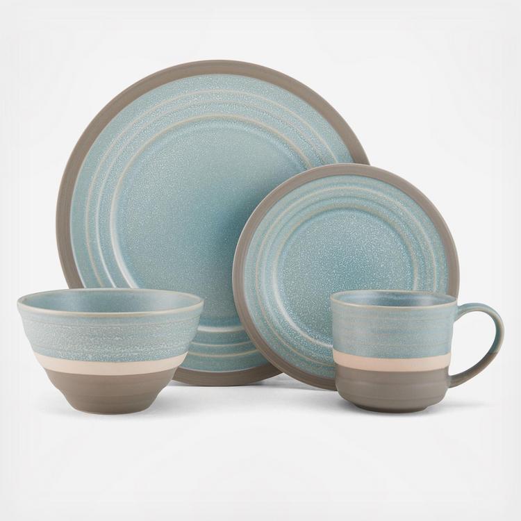 Pfaltzgraff Hadlee 16-Piece Dinnerware Set - Grey