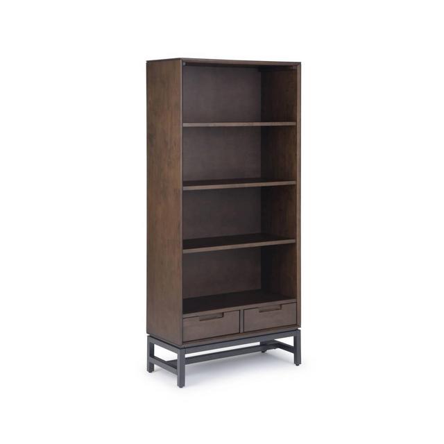 66"x30" Devlin Mid-Century Bookshelf Walnut Brown - WyndenHall