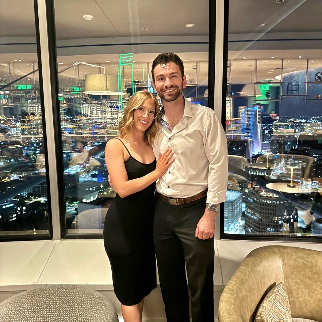 Date night in the tallest tower in Dallas Texas! Amazing view of the city