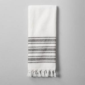 Bath Towel with Tassel - Black/White - Hearth & Hand™ with Magnolia