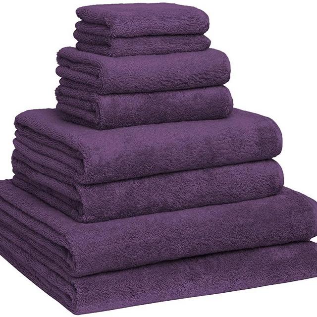 Home and Plan Turkish Cotton Bath Towel Set - Pack of 8 with 2 Bath Sheets (30x60) - Plum