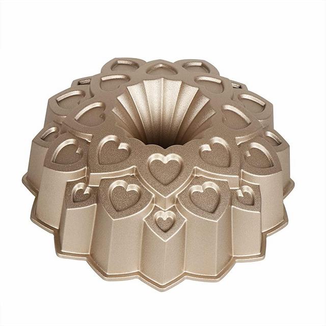 Baker's Secret Nonstick Fluted Cake Pans, Heavy Duty Die Cast Aluminum Cake Baking Pans, 2 Layers Non-stick Coating For Easy Release, Baking Supplies - Cast Aluminum Collection (Amour)