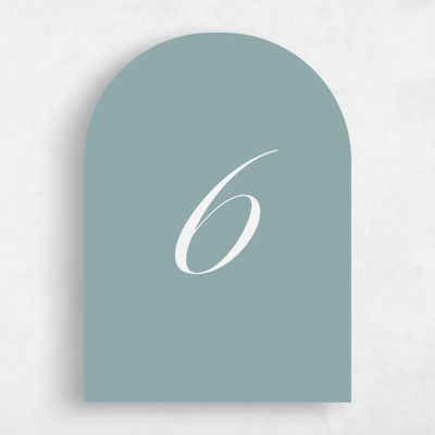 Blue Sage Wedding Table Number - Jade