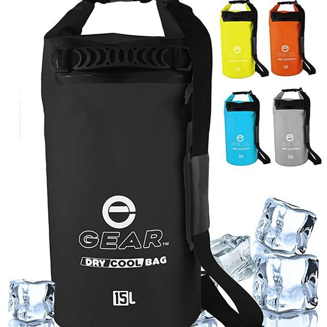 Enthusiast Gear Insulated Dry Bag Cooler – 10L / 15L / 25L Roll Top, Leak Proof, Waterproof, Collapsible, with Padded Shoulder Strap - Perfect for Kayaking Fishing Beach Hiking