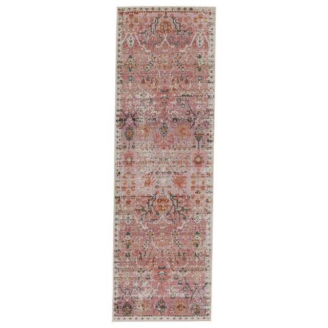 Elva Outdoor Performance Rug, 2'6"X8', Pink