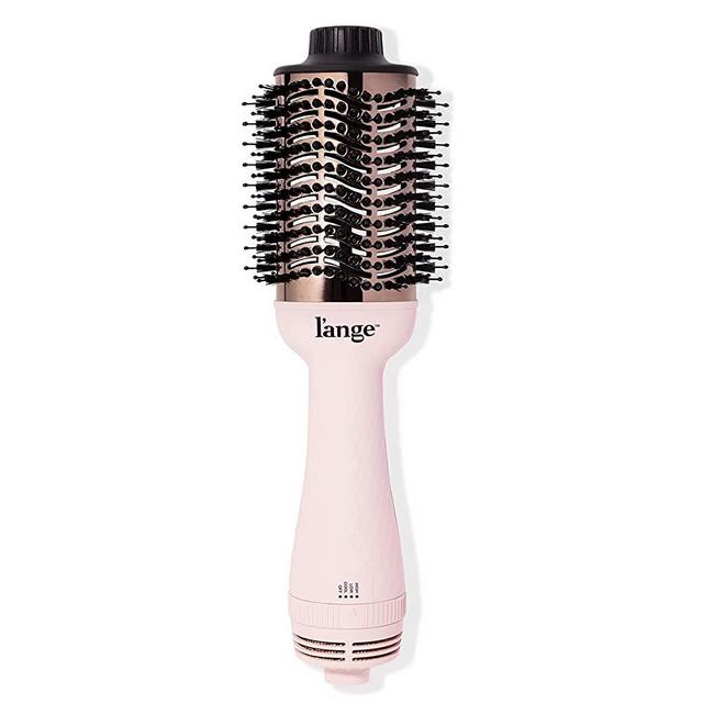 L'ANGE HAIR Le Volume 2-in-1 Titanium Brush Dryer Blush | 75MM Hot Air Blow Dryer Brush in One with Oval Barrel | Hair Styler for Smooth, Frizz-Free Results for All Hair Types