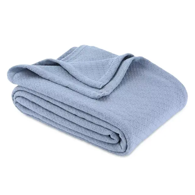 Bee & Willow™ Home Cotton Knit King Blanket in Blue