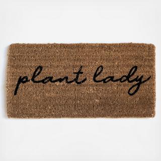 "Plant Lady" Natural Coir Doormat