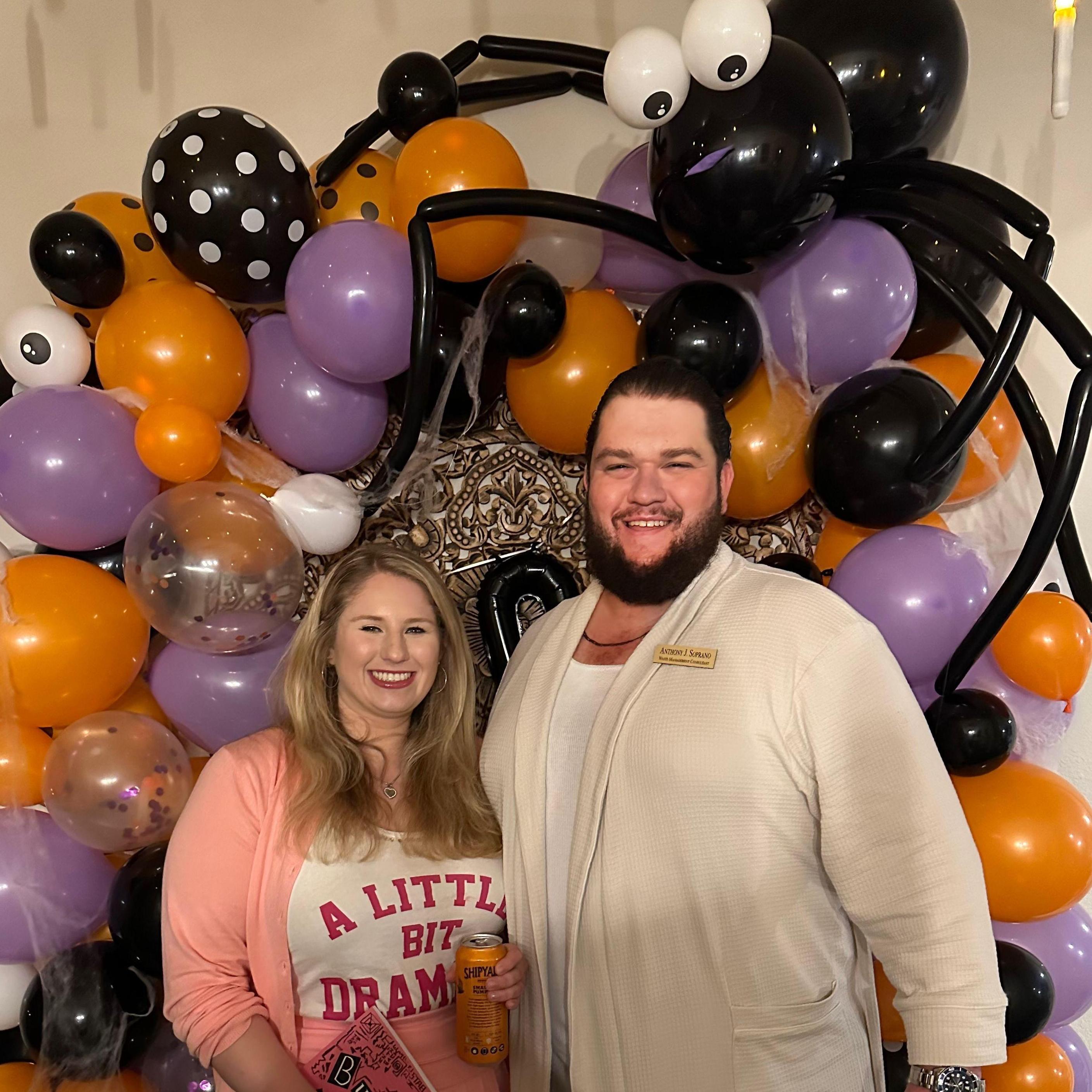 Our first photo together, Halloween 2022 at a Villain Themed Party. Shelby was Regina George from Mean Girls, and Matt was Tony Soprano from The Sopranos.