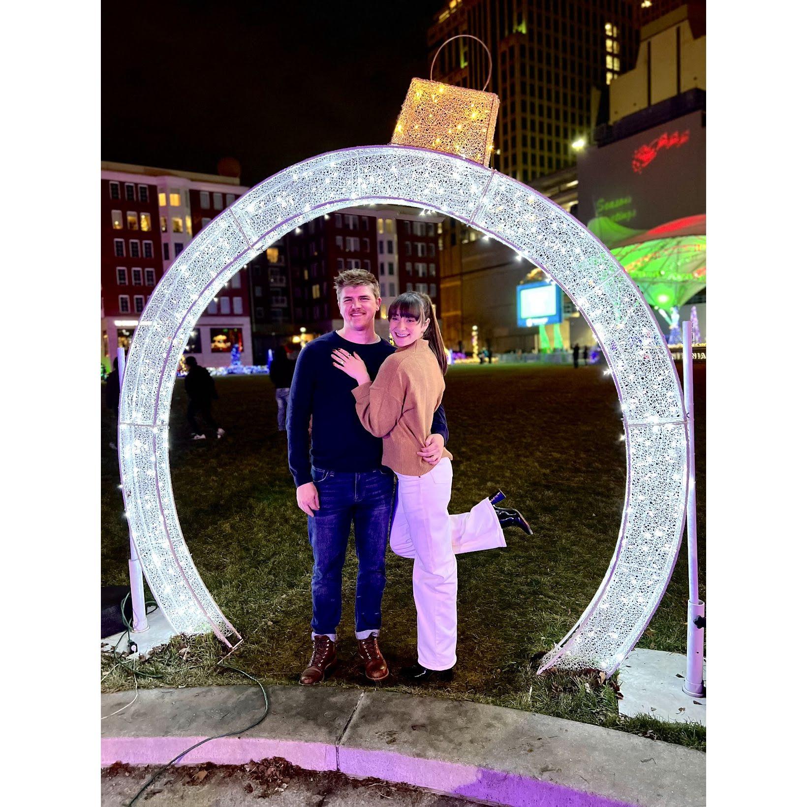 December 2023 - We walked around the Columbus Commons after seeing the Nutcracker