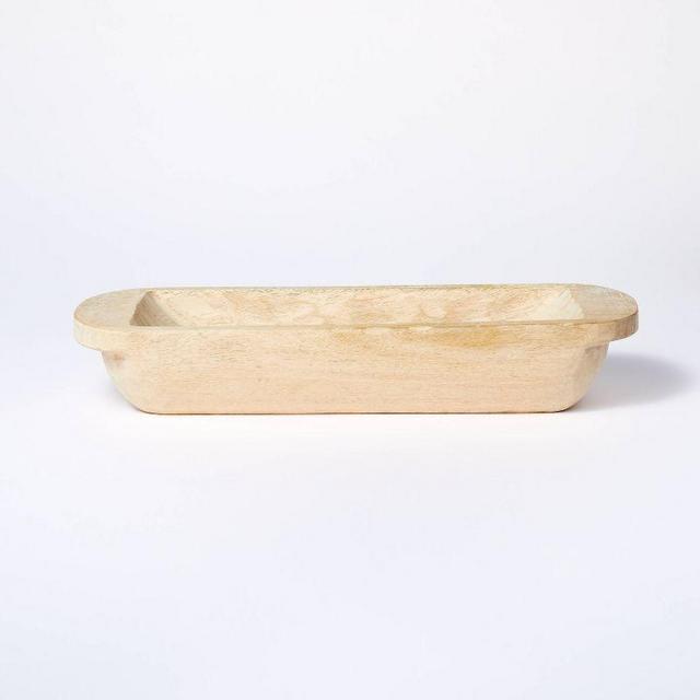Long Wooden Bowl Brown - Threshold™ designed with Studio McGee