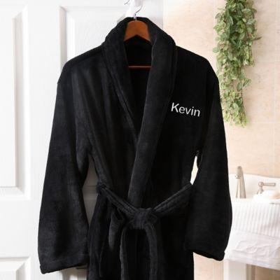 Just For Him Luxury Fleece Robe in Black