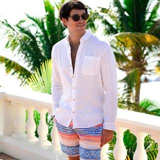 The Sol Searcher Long Sleeve Linen Men's Shirt