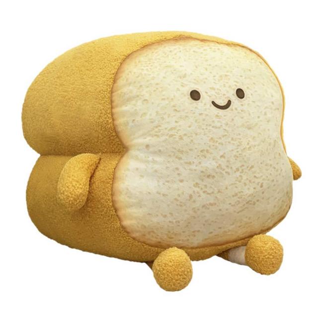 DENTRUN Toast Sliced Bread Pillow,Bread Shape Plush Pillow,Facial Expression Soft Toast Bread Food Sofa Cushion Stuffed Doll Toy for Kids Adults Gift Home Bed Room Decor (Sunday/Monday S-XL)