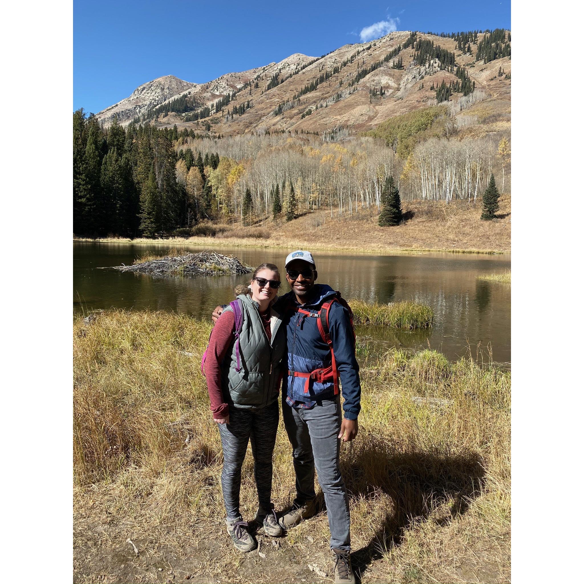 Hiking in Crested Butte with Laura (in a boot) and Dad!