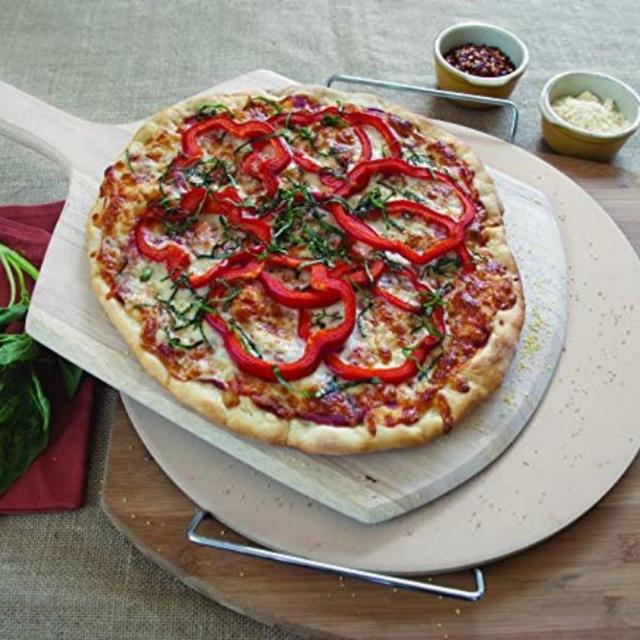 Pizzacraft Ceramic Pizza Stone & Wood Peel Set - PC0007