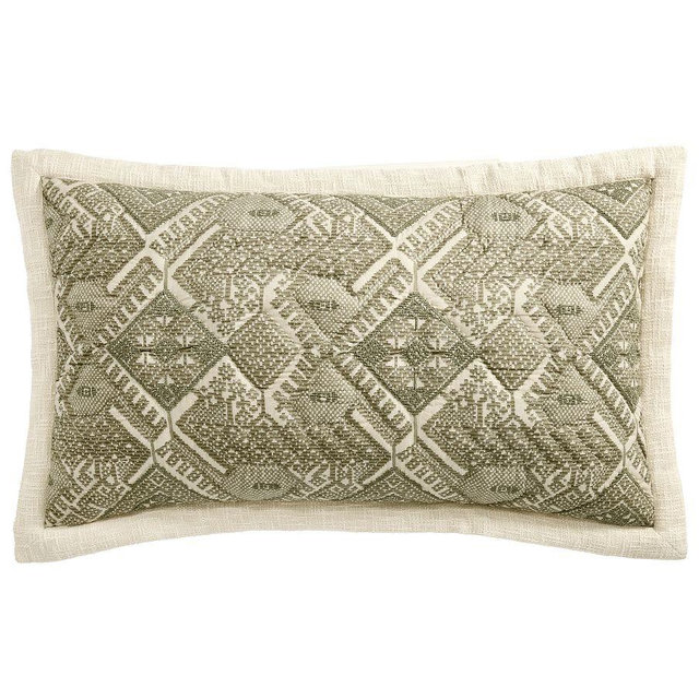 Fez Handcrafted Reversible Quilted Sham, Green, King