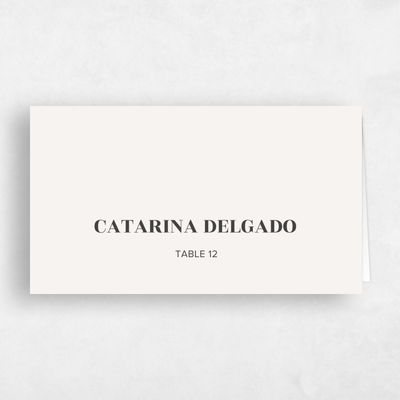 Light Oatmeal, Beige Wedding Place Card - Valier
