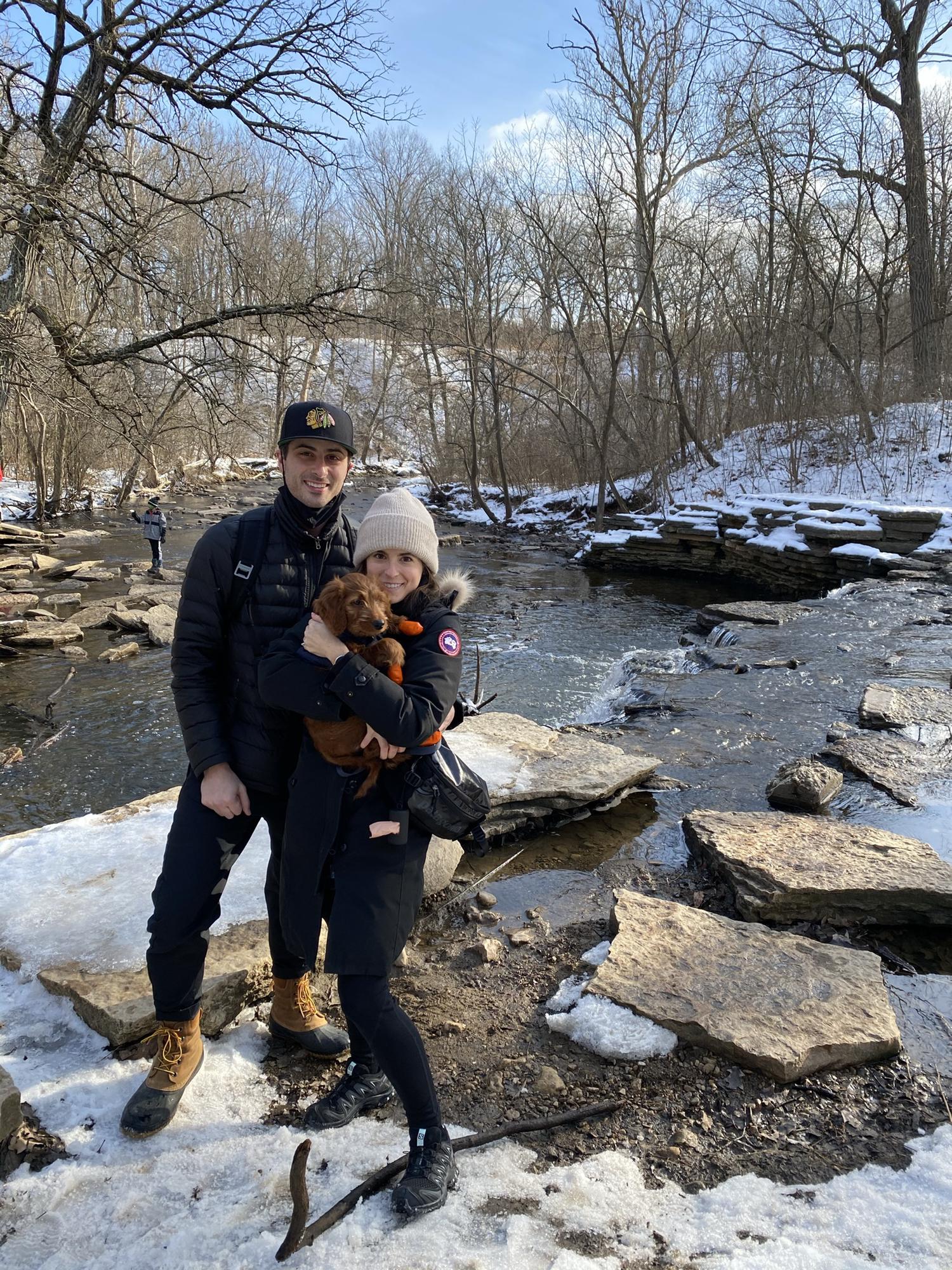 A winter hike with Copper.