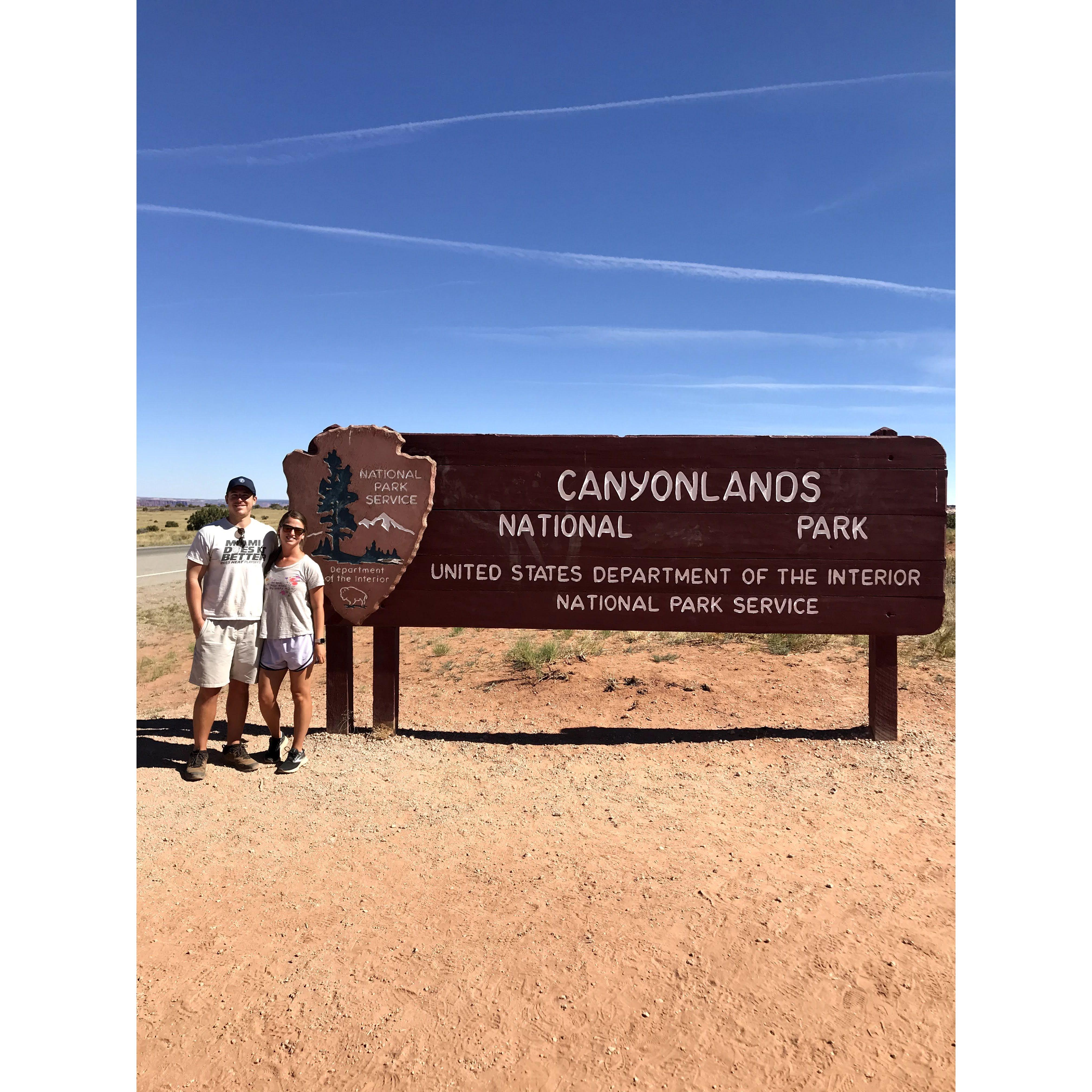 Jeff and Anika did some of their first "rock climbing" hikes in Canyonlands National Park.