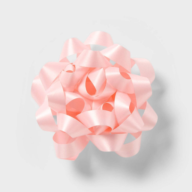 6" Large Glossy Gift Bow Light Pink - Spritz™