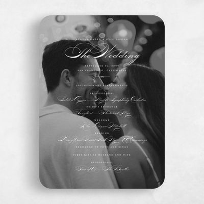 White Rounded Wedding Program - Perseus