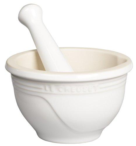 Le Creuset Stoneware Mortar and Pestle Set, 10 oz., White
