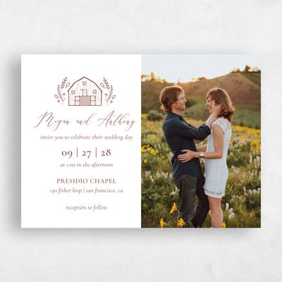 Currant Red Wedding Invitation - Humbyrd Photo