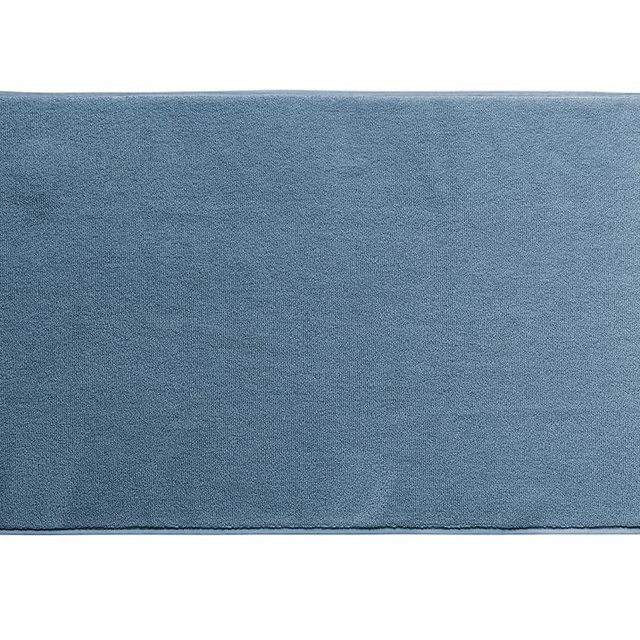 Coyuchi Classic Organic Cotton Terry Bath Mat 19"x 32", Cerulean, Quick-Dry, Highly Absorbent, Soft, Lightweight, 100% GOTS Certified,