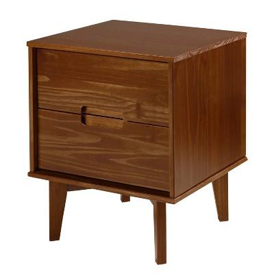 Mid Century Modern Wood Nightstand Walnut - Saracina Home