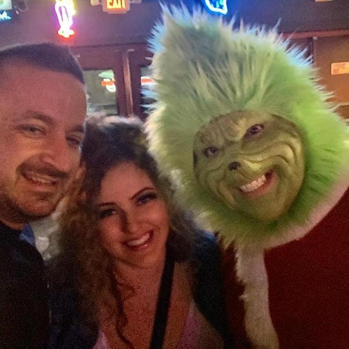We met The Grinch while Steven was teaching me how to two-step at Billy Bob's Texas. 12/15/2019