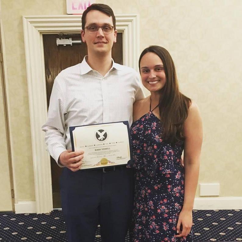 Mark getting inducted into Salute National Honor Society, 2018