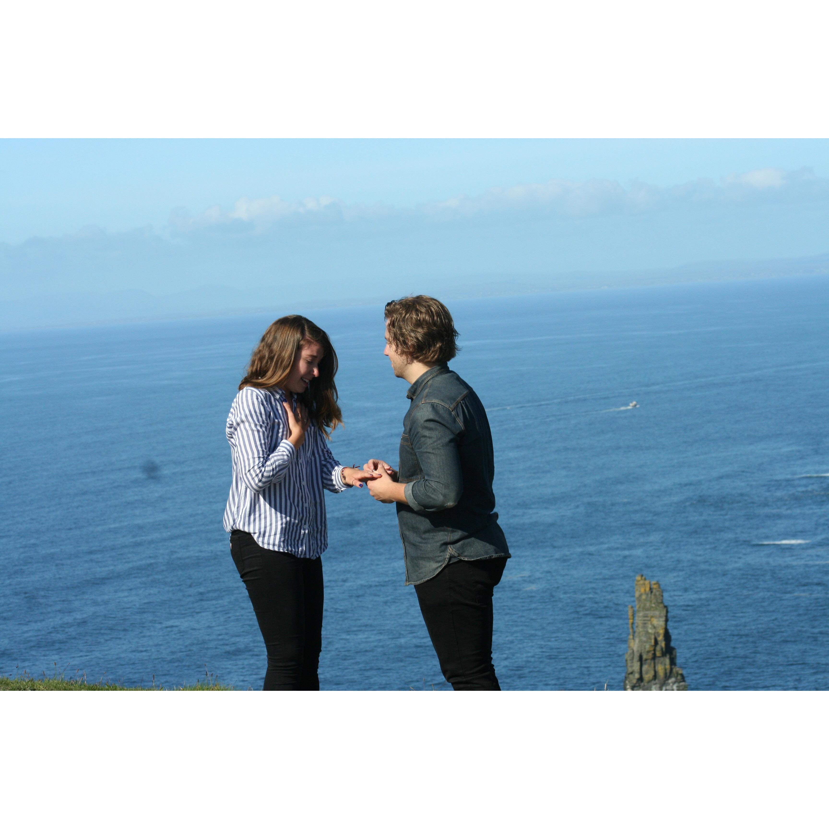 Blue skies and perfect weather for the proposal