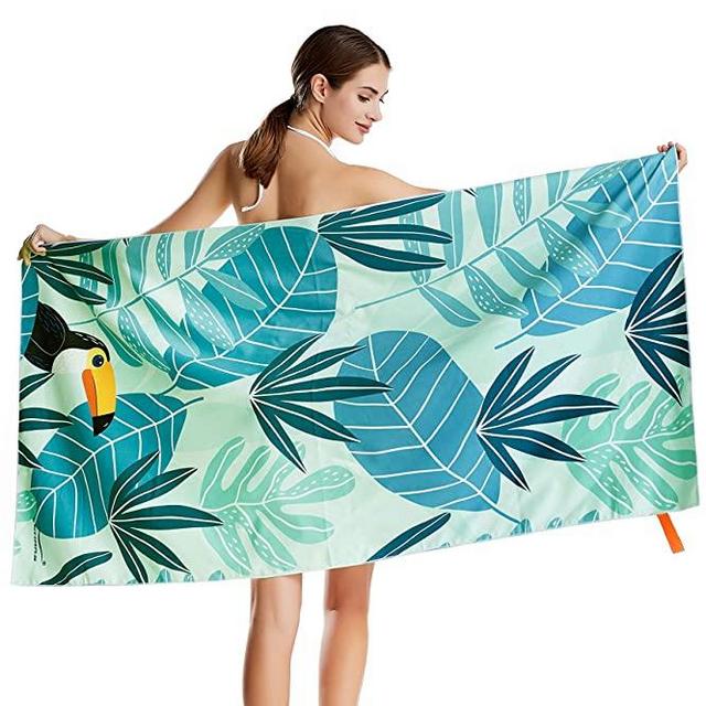 CHARS Microfiber Quick Drying Beach Towel with a Carrying Bag, Super Absorbent Towel, Sand Free Towel, for Kids, Teens, Adults, Travel, Gym, Camping, Pool, Yoga, Outdoor and Picnic