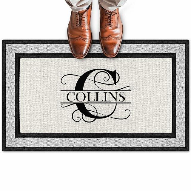My Sign Center Door Mat, Personalized Doormat,Custom Indoor/Outdoor Monogram Doormat,Housewarming Gift, Heavy Duty Slip Resistant Backing,18x30 Inches,Polyester Top Made in USA