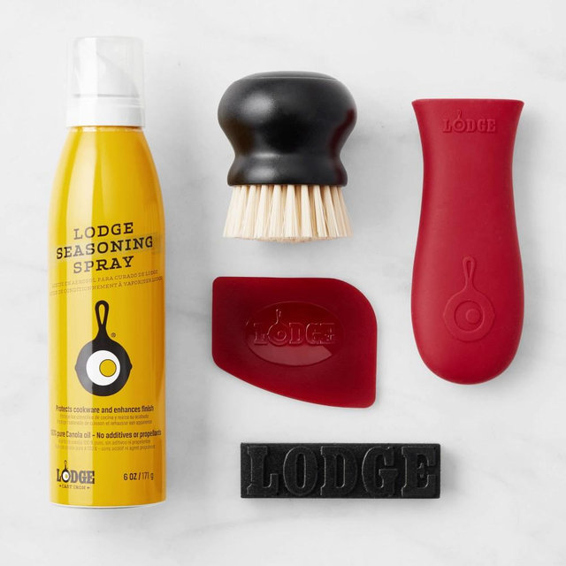 Lodge Seasoned Cast Iron Care Kit with Scrubber Brush