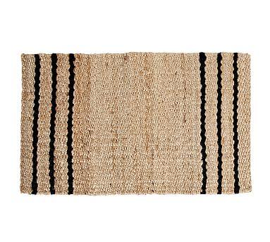 Three Stripe Natural Fiber Doormat, 18 x 30", Natural