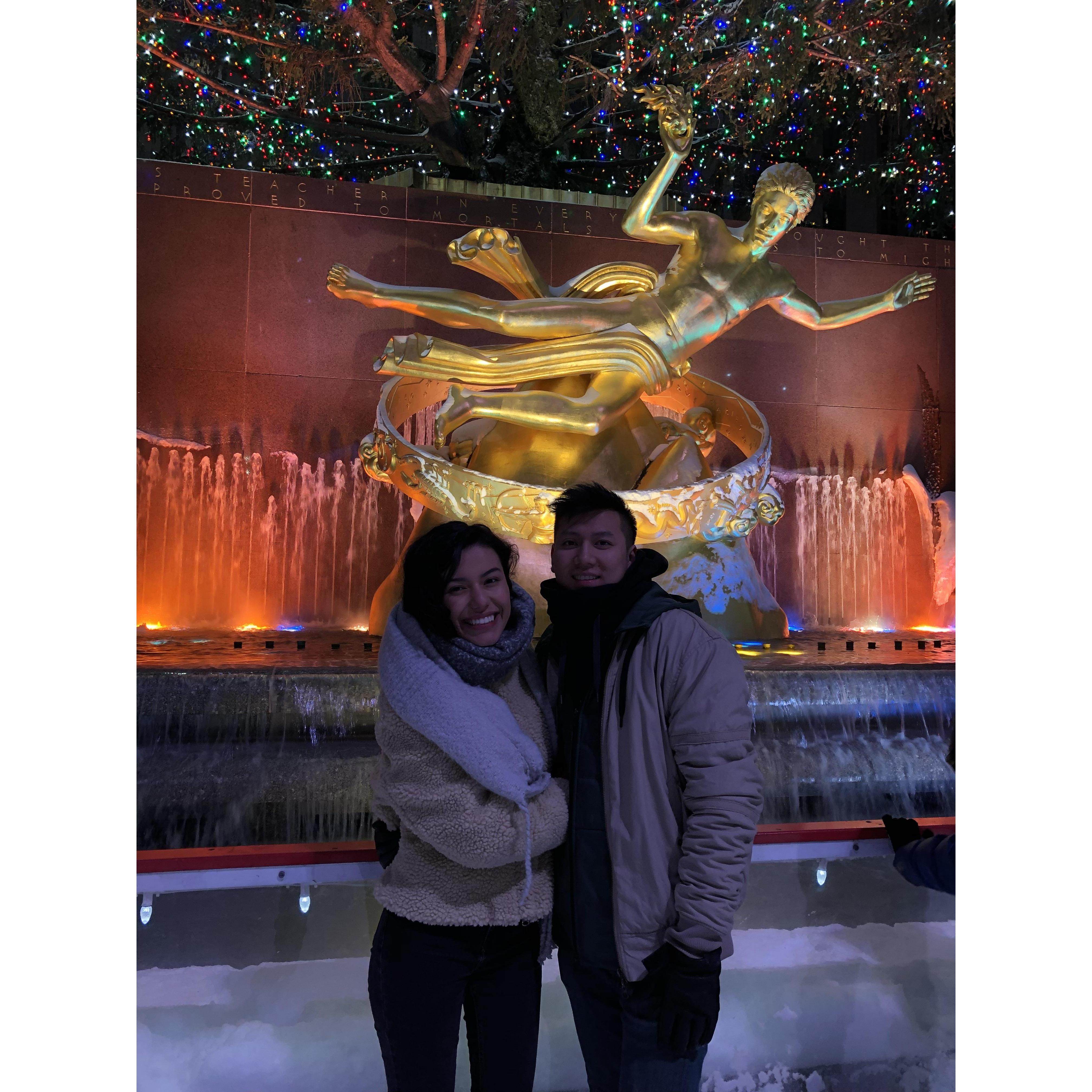 Ice skating at Rockefeller Center