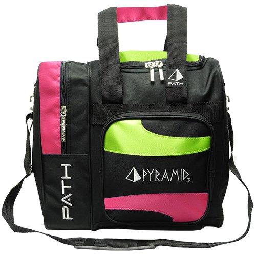 Pyramid Path Deluxe Single Tote Bowling Bag with Large Separate Compartment for Bowling Shoes (Up To US Mens Size 15) or Accessories - Holds One Bowling Ball